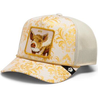 Casquette trucker dorée et blanche cochon Ate Gilded Beast The Farm Goorin Bros.