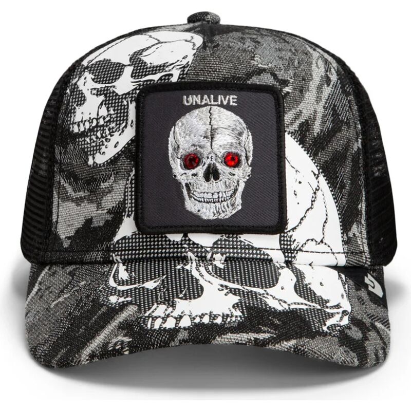 casquette-trucker-noire-crane-bone-head-unalive-the-farm-goorin-bros casquette-trucker-noire-crane-bone-head-unalive-the-farm-goorin-bros