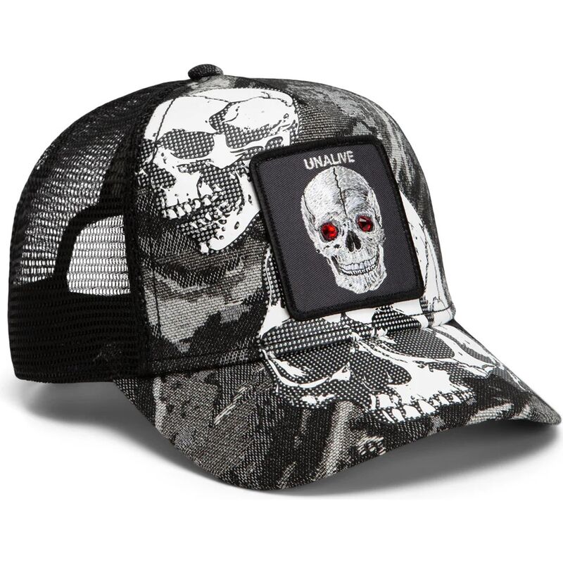 casquette-trucker-noire-crane-bone-head-unalive-the-farm-goorin-bros casquette-trucker-noire-crane-bone-head-unalive-the-farm-goorin-bros
