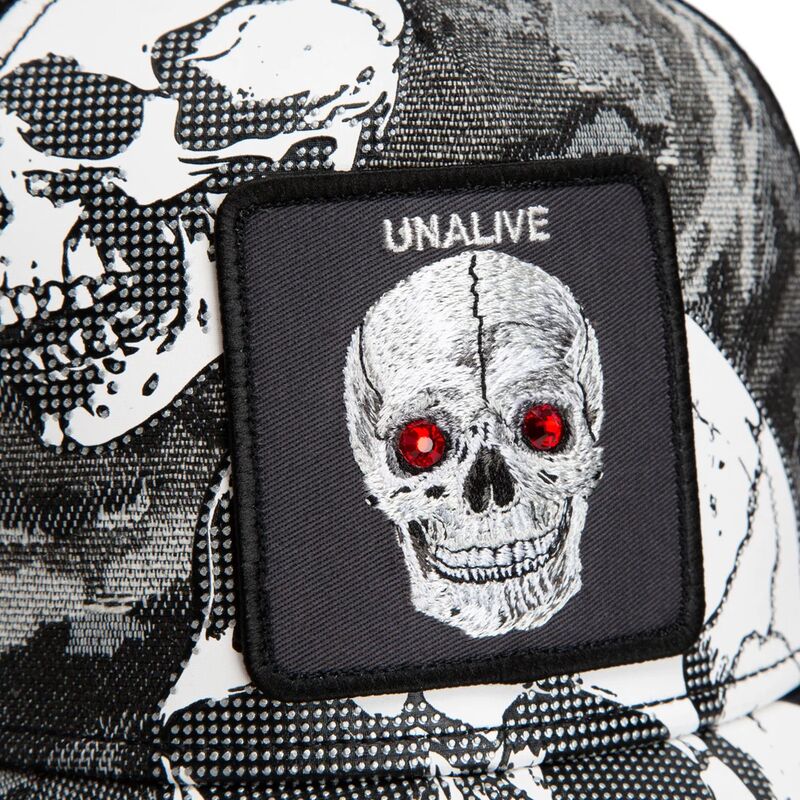 casquette-trucker-noire-crane-bone-head-unalive-the-farm-goorin-bros casquette-trucker-noire-crane-bone-head-unalive-the-farm-goorin-bros