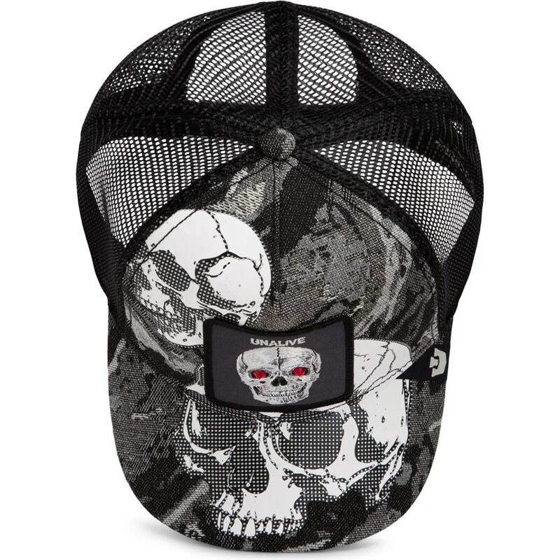 casquette-trucker-noire-crane-bone-head-unalive-the-farm-goorin-bros casquette-trucker-noire-crane-bone-head-unalive-the-farm-goorin-bros