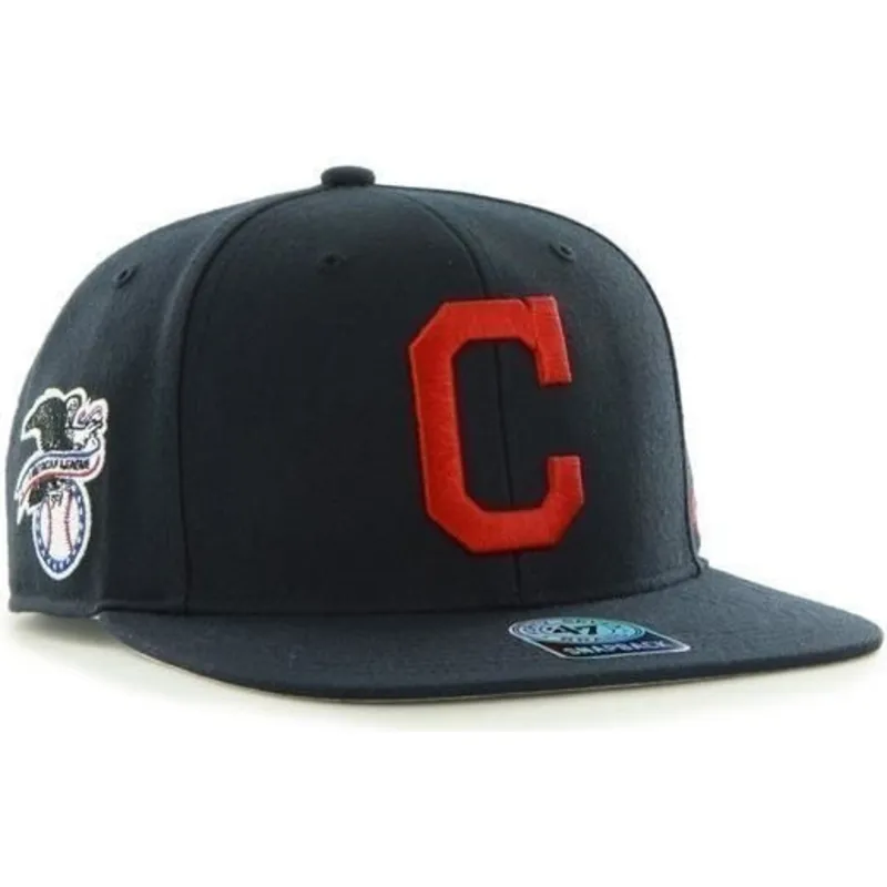 Casquette Snapback 47 Brand Cleveland Guardians - Logo Patch - Mélange Laine Bleu