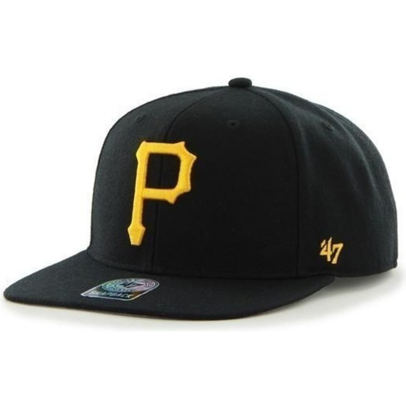 casquette-plate-noire-snapback-unie-avec-logo-lateral-mlb-pittsburgh-pirates-47-brand