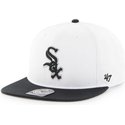 casquette-plate-blanche-snapback-unie-avec-logo-lateral-mlb-chicago-white-sox-47-brand