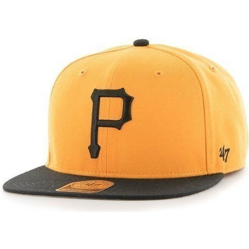 casquette-plate-jaune-snapback-unie-avec-logo-leteral-mlb-pittsburgh-pirates-47-brand